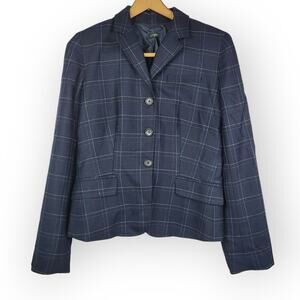 J. Crew Tartan Plaid Blazer Wool Blend Size 8 Retro Y2K Preppy Academia Classic